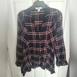 Plaid Button-Up Shirt